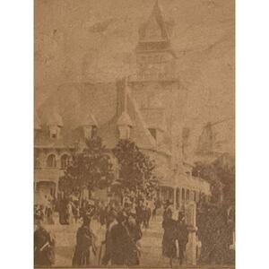 Antique 19th Century Stereoscope Stereograph Real Photo Sepia No65 Michigan Bldg